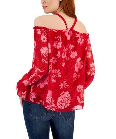 Women's Floral Print Cold-Shoulder Blouse Brigitte Garden $25.33 Tops