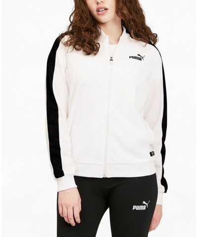 Women's Tricot Front Full-Zip Track Jacket White $23.06 Jackets