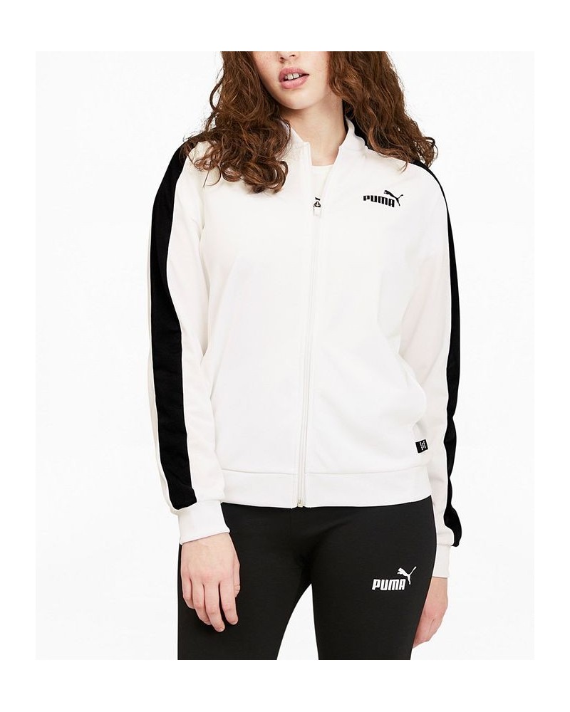 Women's Tricot Front Full-Zip Track Jacket White $23.06 Jackets