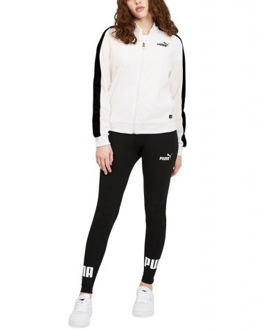 Women's Tricot Front Full-Zip Track Jacket White $23.06 Jackets