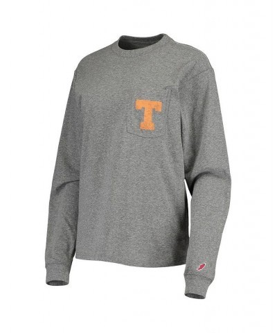 Women's Heathered Gray Texas Longhorns Pocket Oversized Long Sleeve T-shirt Heathered Gray $27.50 Tops