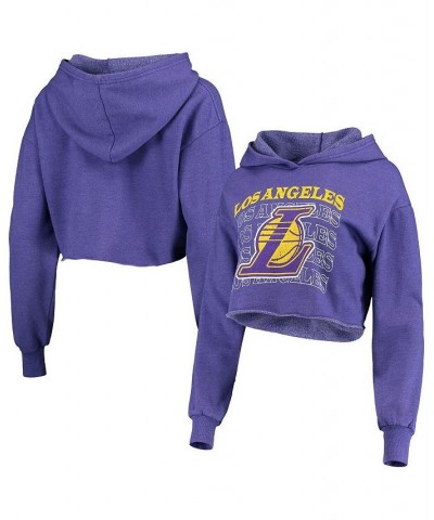 Women's Threads Purple Los Angeles Lakers Repeat Cropped Tri-Blend Pullover Hoodie Purple $41.65 Sweatshirts