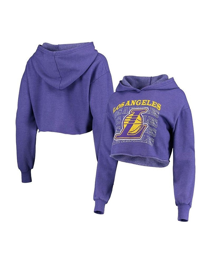 Women's Threads Purple Los Angeles Lakers Repeat Cropped Tri-Blend Pullover Hoodie Purple $41.65 Sweatshirts