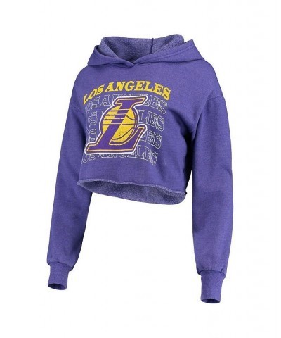 Women's Threads Purple Los Angeles Lakers Repeat Cropped Tri-Blend Pullover Hoodie Purple $41.65 Sweatshirts