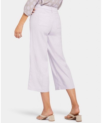 Women's Wide Leg Cargo Capri Pants Purple $37.06 Pants