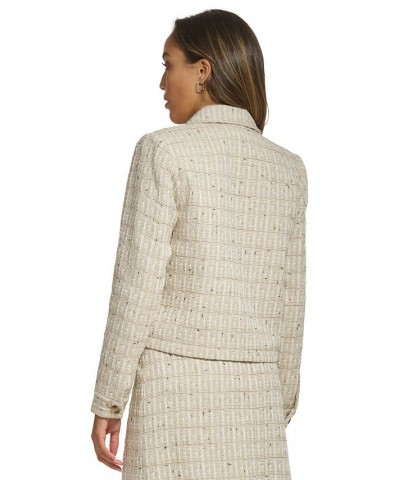 Women's Button Front Tweed Jacket Oatmeal Multi $63.60 Jackets