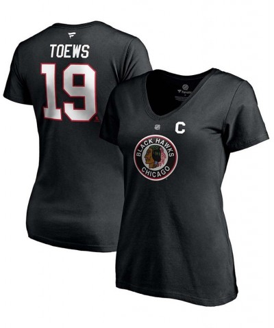 Women's Chicago Blackhawks 2020/21 Special Edition Authentic Stack Name Number V-Neck T-shirt Black $21.83 Tops