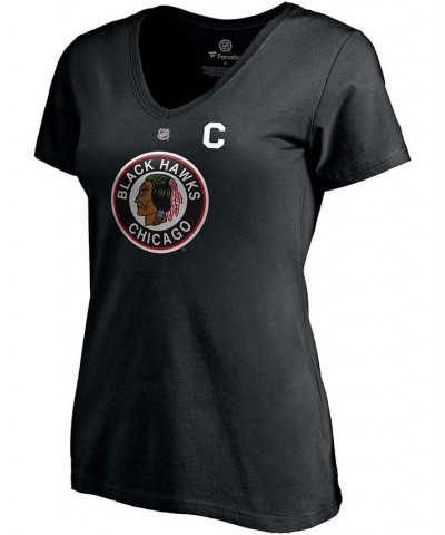 Women's Chicago Blackhawks 2020/21 Special Edition Authentic Stack Name Number V-Neck T-shirt Black $21.83 Tops