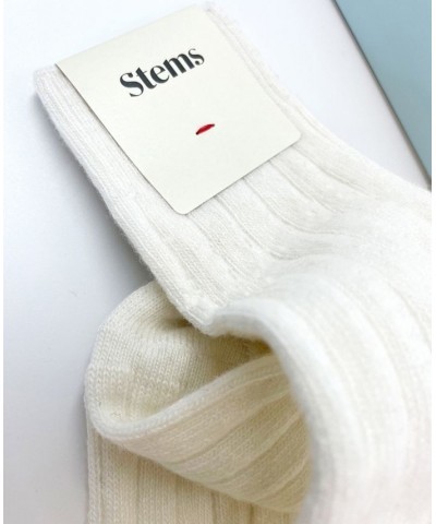 Women's Lux Cashmere Sock Gift Box of One Ivory/Cream $28.08 Socks