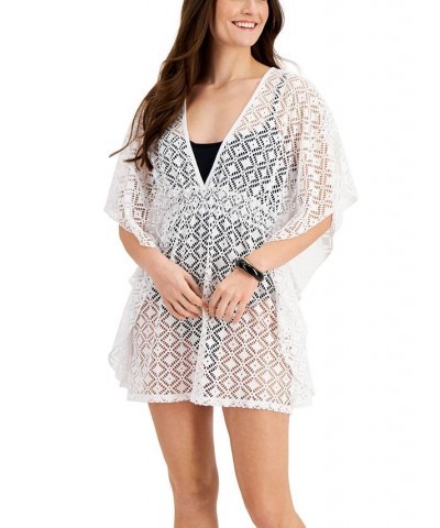 Juniors' Crochet Cover-Up White $18.48 Swimsuits