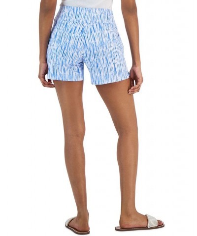 Women's Mid-Rise Pull-On Shorts Blue $14.35 Shorts