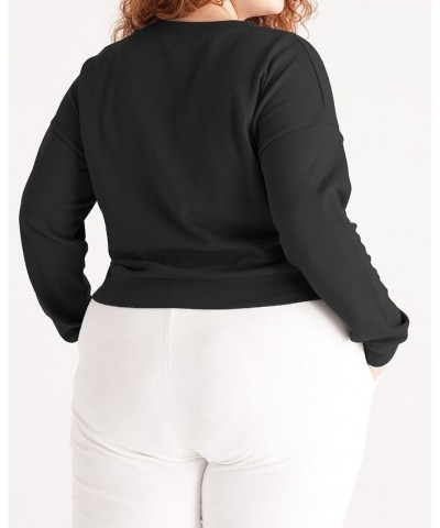 The Women's Cropped Sweatshirt- Plus Size Black $32.26 Sweatshirts