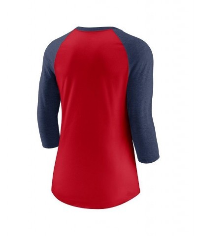 Women's Red Navy Minnesota Twins Next Up Tri-Blend Raglan 3/4 -Sleeve T-shirt Red, Navy $30.24 Tops