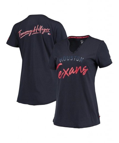 Women's Navy Houston Texans Riley V-Neck T-shirt Navy $17.16 Tops