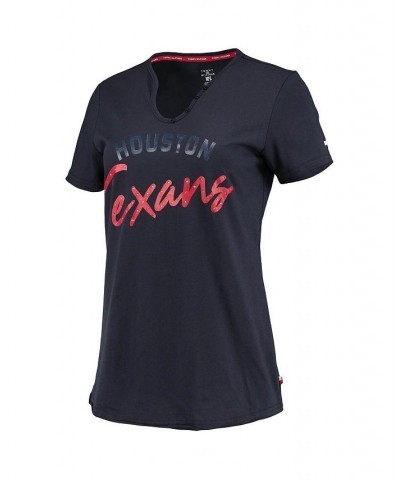 Women's Navy Houston Texans Riley V-Neck T-shirt Navy $17.16 Tops