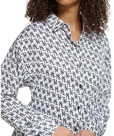 Women's Monogram-Print Blouse White $51.74 Tops