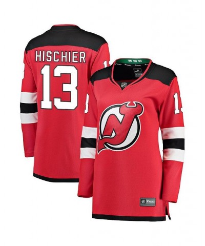 Women's Fanatics Nico Hischier Red New Jersey Devils Breakaway Home Player Jersey Red $79.20 Jersey