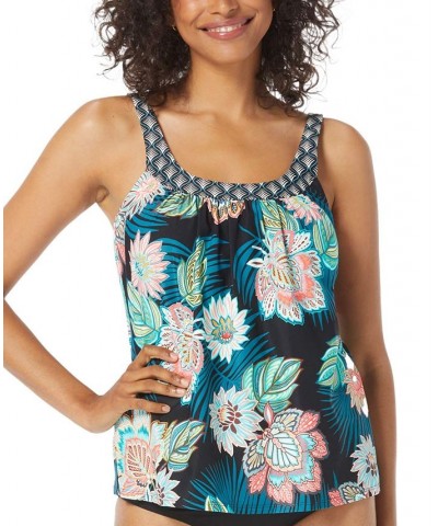Women's Ultra Fit Bra-Sized D DD & E Cup Tankini Top Black Floral $33.28 Swimsuits