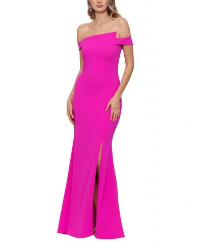 Petite Asymmetrical Front-Slit Gown Pink $112.98 Dresses