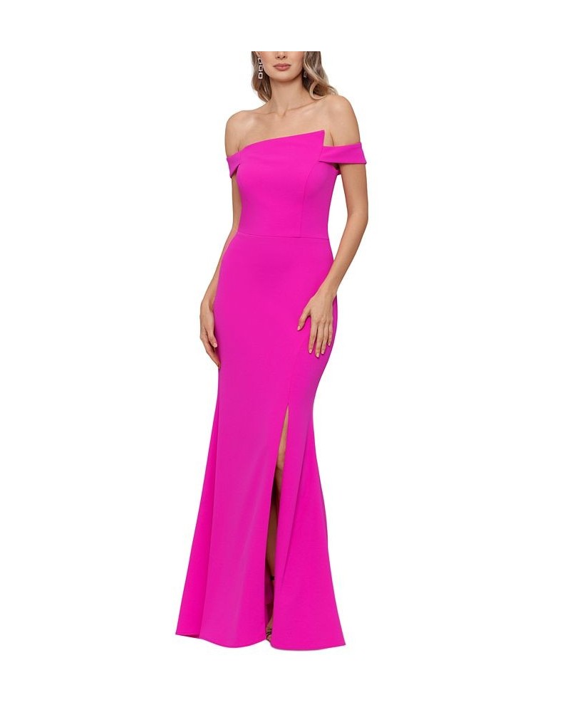 Petite Asymmetrical Front-Slit Gown Pink $112.98 Dresses