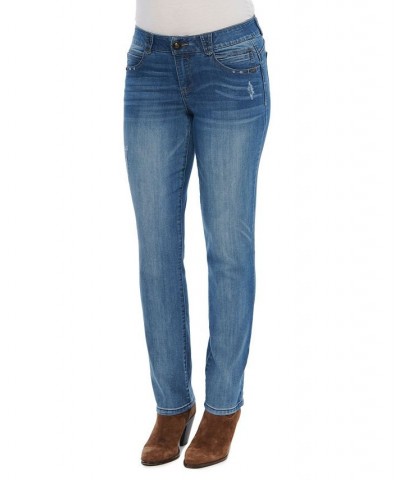 Women's "Ab"Solution Straight Leg Jeans Blue $46.64 Jeans