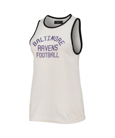 Women's White Black Baltimore Ravens Throwback Pop Binding Scoop Neck Tank Top White, Black $22.43 Tops