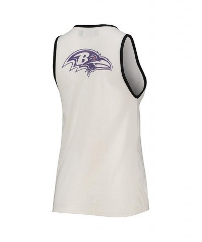 Women's White Black Baltimore Ravens Throwback Pop Binding Scoop Neck Tank Top White, Black $22.43 Tops