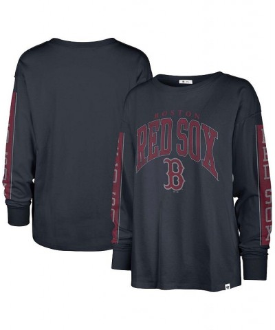 Women's Navy Boston Red Sox Statement Long Sleeve T-shirt Navy $34.44 Tops