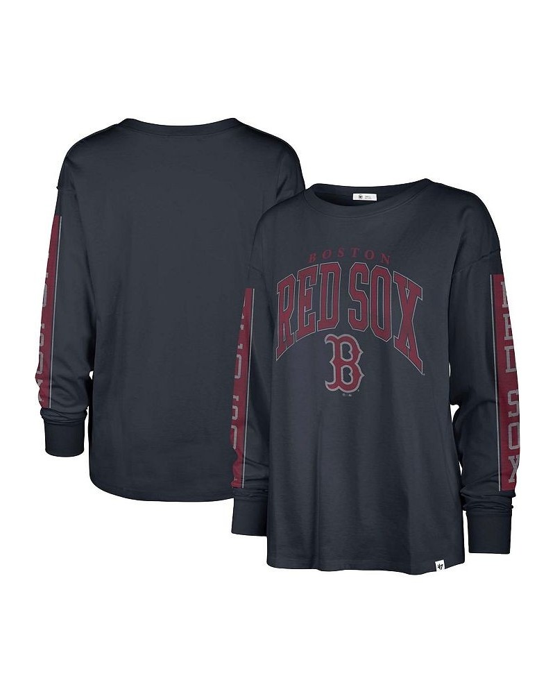 Women's Navy Boston Red Sox Statement Long Sleeve T-shirt Navy $34.44 Tops