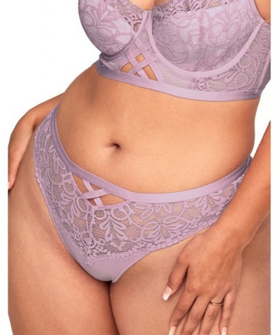 Diara Women's Plus-Size Thong Panty Purple $13.47 Panty