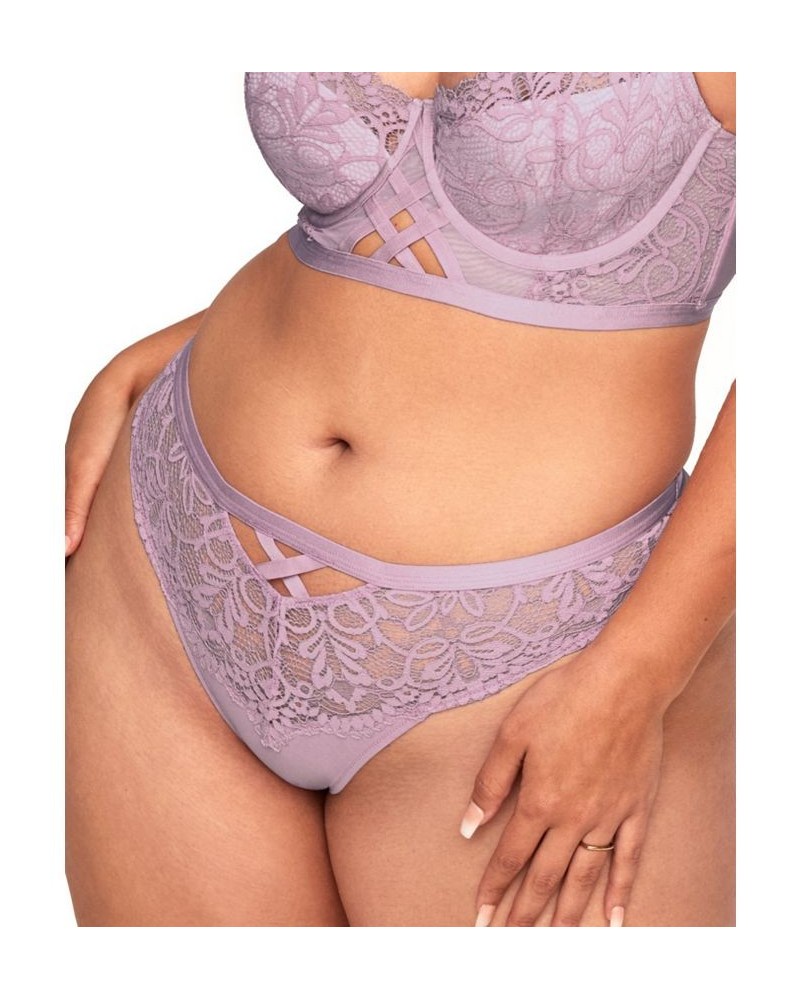 Diara Women's Plus-Size Thong Panty Purple $13.47 Panty