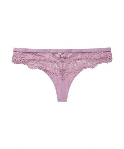 Diara Women's Plus-Size Thong Panty Purple $13.47 Panty