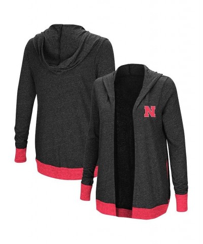 Women's Charcoal Nebraska Huskers Plus Size Steeplechase Open Hooded Tri-Blend Cardigan Charcoal $25.30 Sweaters