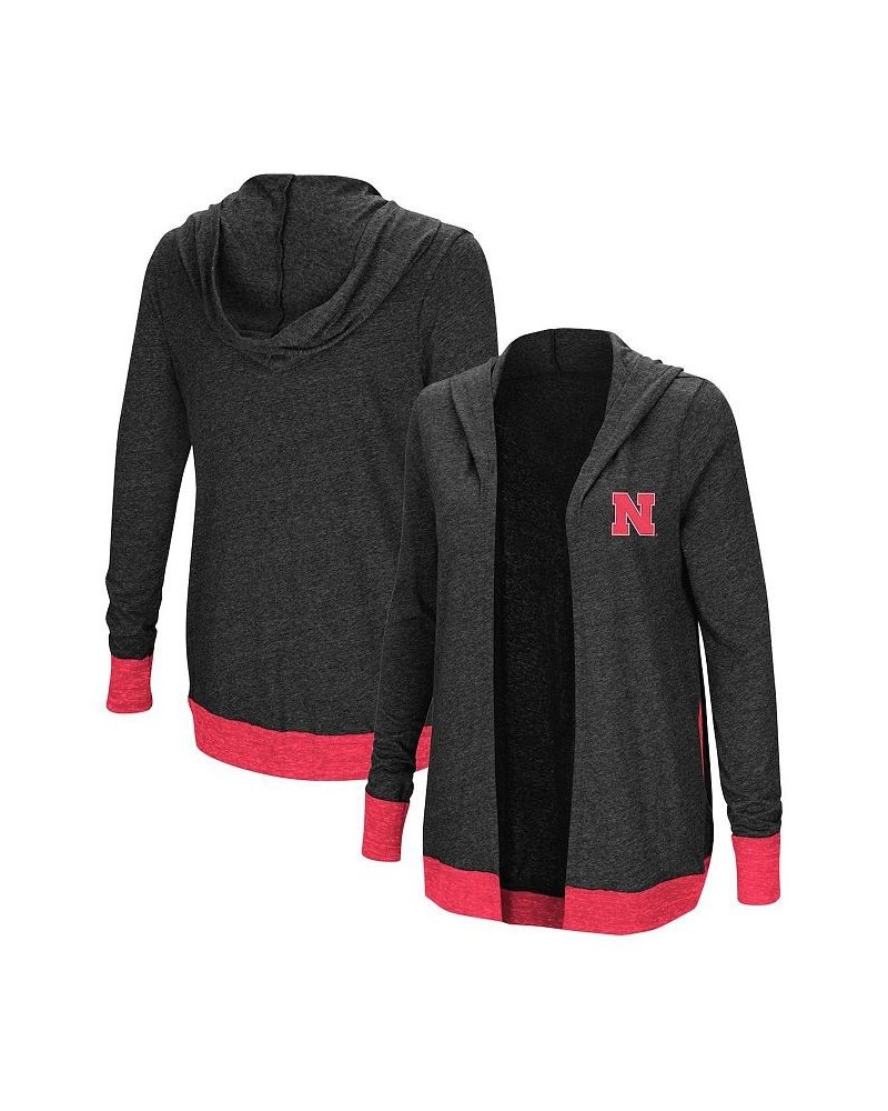 Women's Charcoal Nebraska Huskers Plus Size Steeplechase Open Hooded Tri-Blend Cardigan Charcoal $25.30 Sweaters