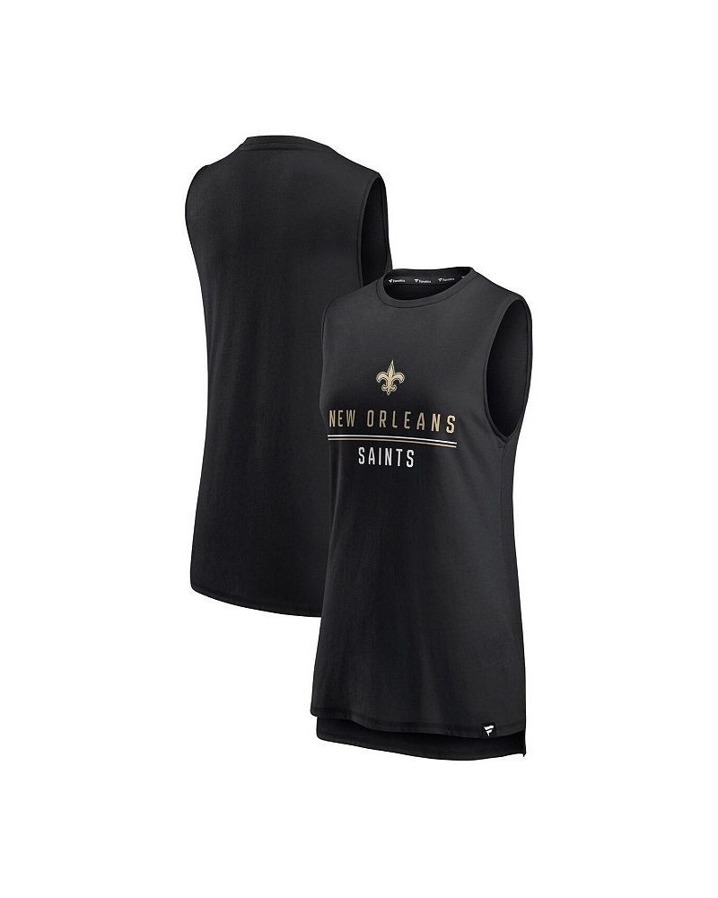 Women's Branded Black New Orleans Saints True Contender Tank Top Black $19.24 Tops