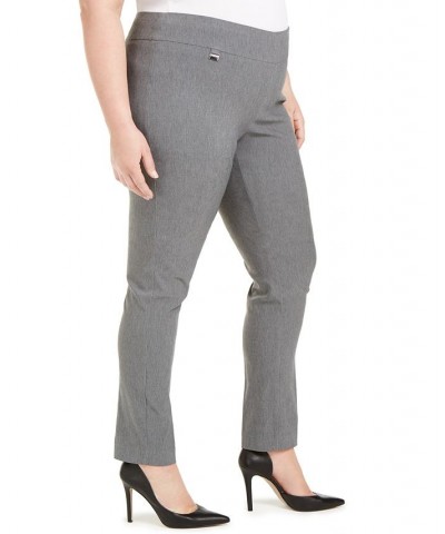 Plus Size Tummy-Control Pull-On Skinny Pants Light Heather Gray $22.49 Pants