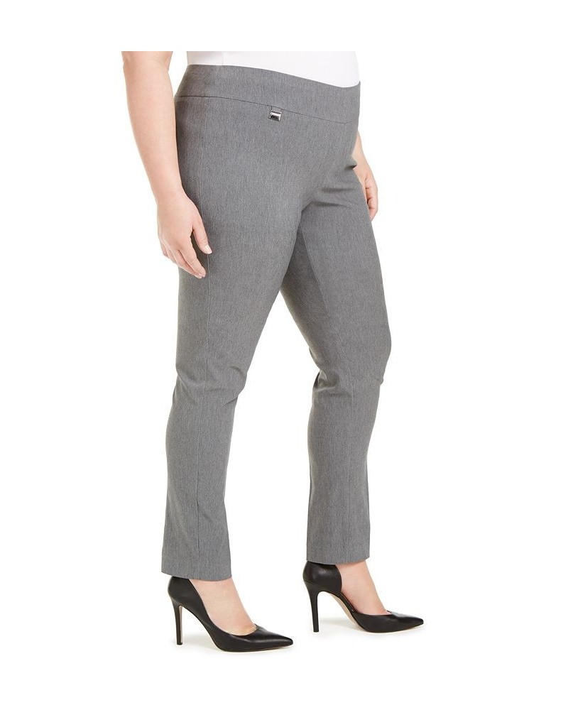 Plus Size Tummy-Control Pull-On Skinny Pants Light Heather Gray $22.49 Pants