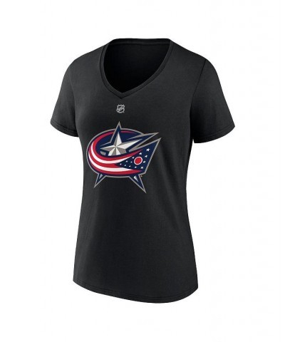 Women's Branded Johnny Gaudreau Black Columbus Blue Jackets Special Edition 2.0 Name and Number V-Neck T-shirt Black $19.35 Tops