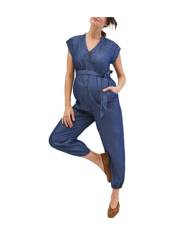 Utility Boiler Maternity Jumpsuit Dark Wash $26.40 Pants