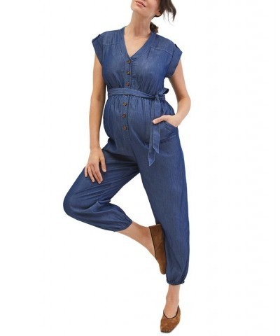 Utility Boiler Maternity Jumpsuit Dark Wash $26.40 Pants