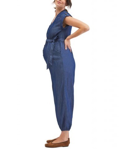 Utility Boiler Maternity Jumpsuit Dark Wash $26.40 Pants