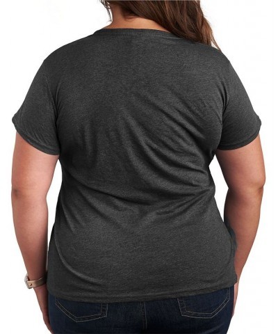 Plus Size Trendy Peanuts Graphic T-shirt Gray $11.03 Tops