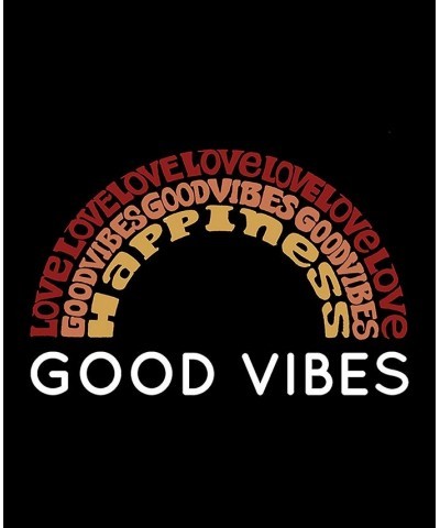 Women's Word Art Good Vibes Hooded Sweatshirt Black $30.00 Sweatshirts