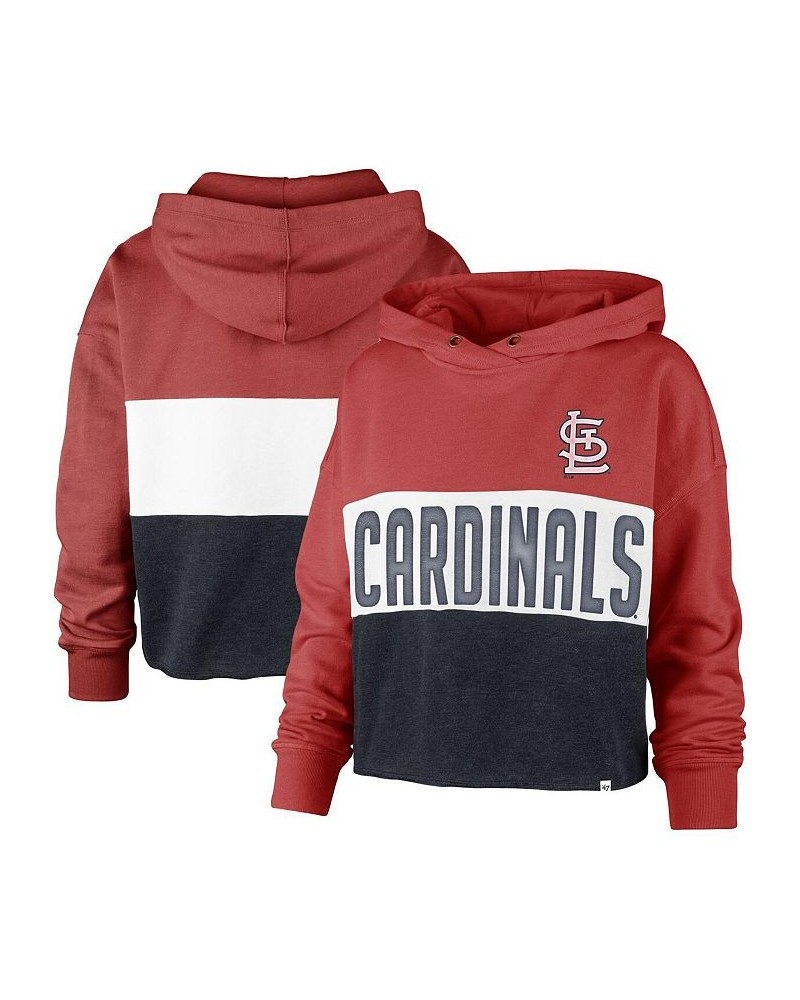 Women's '47 St. Louis Cardinals Lizzy Cropped Pullover Hoodie Heathered Red, Heathered Navy $39.20 Sweatshirts