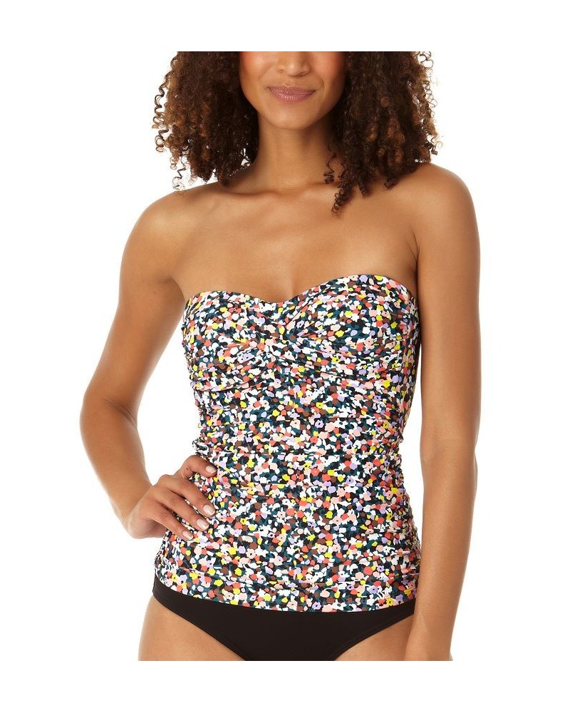 Women's Printed Twist-Front Shirred Tankini Top Mosaic Multi $34.44 Swimsuits