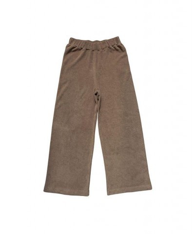 Women's Maternity Organic Cotton Wide Leg Terry Trouser Walnut $44.88 Pants