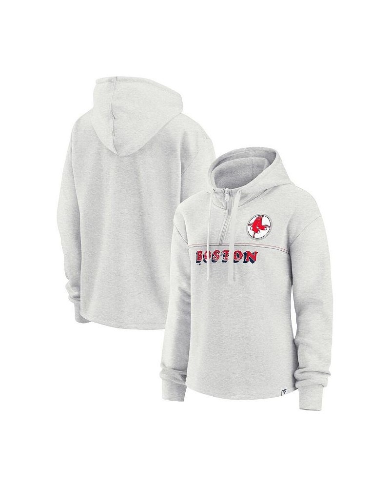 Women's Branded Oatmeal Boston Red Sox True Classics Legacy Quarter-Zip Hoodie Oatmeal $34.50 Sweatshirts