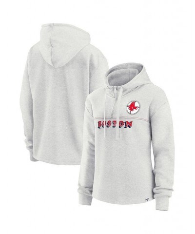 Women's Branded Oatmeal Boston Red Sox True Classics Legacy Quarter-Zip Hoodie Oatmeal $34.50 Sweatshirts