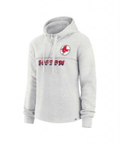 Women's Branded Oatmeal Boston Red Sox True Classics Legacy Quarter-Zip Hoodie Oatmeal $34.50 Sweatshirts