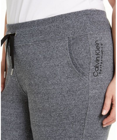 Plus Size Tie-Waist Jogger Pants Black Heather $21.86 Pants